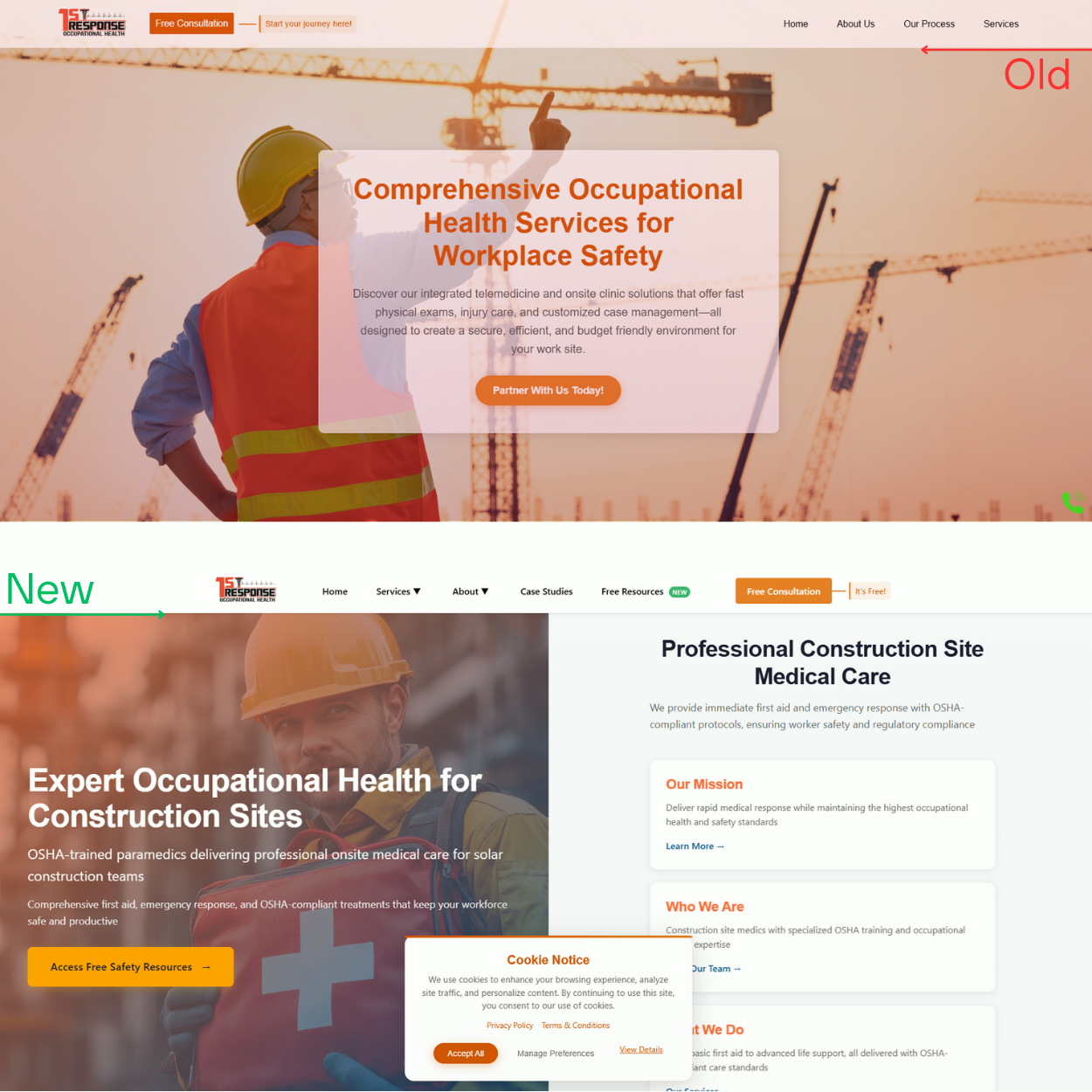 Professional website development services showcasing responsive design on multiple devices including desktop, tablet, and mobile phone